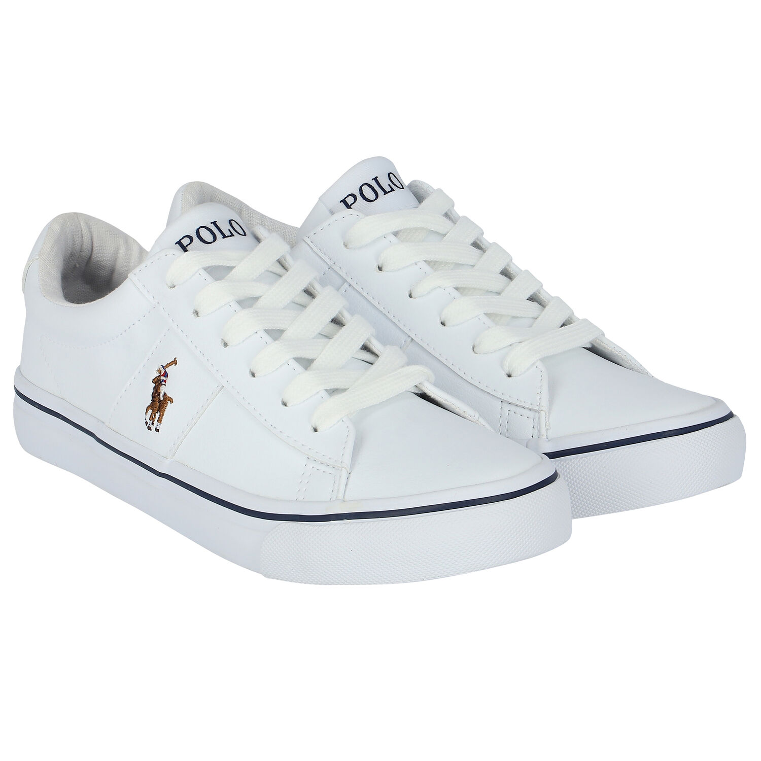 Boys White Logo Trainers, 1, hi-res image number null