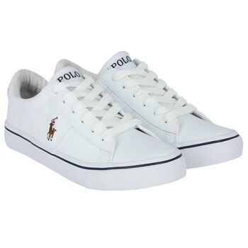 Boys White Logo Trainers