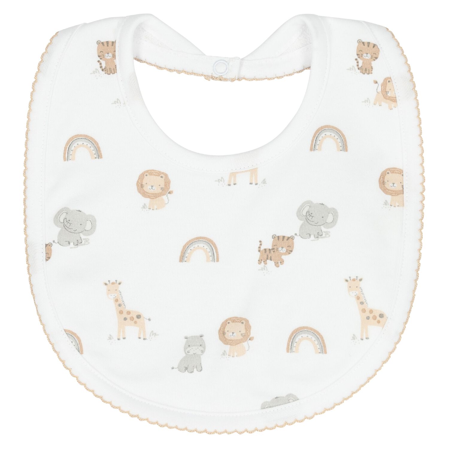 White Safari Squad Baby Bib, 1, hi-res
