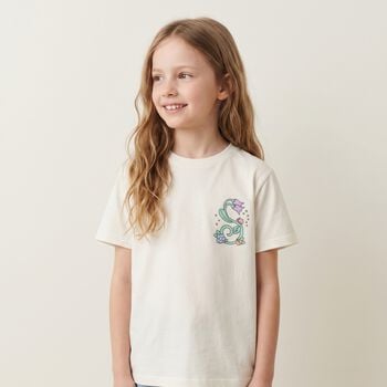 Girls Ivory Flower T-Shirt 