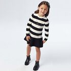 Girls Black & Ivory Knitted Dress, 1, hi-res