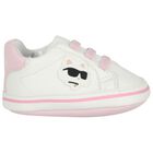 Baby White & Pink Choupette Pre Walker Shoes, 1, hi-res