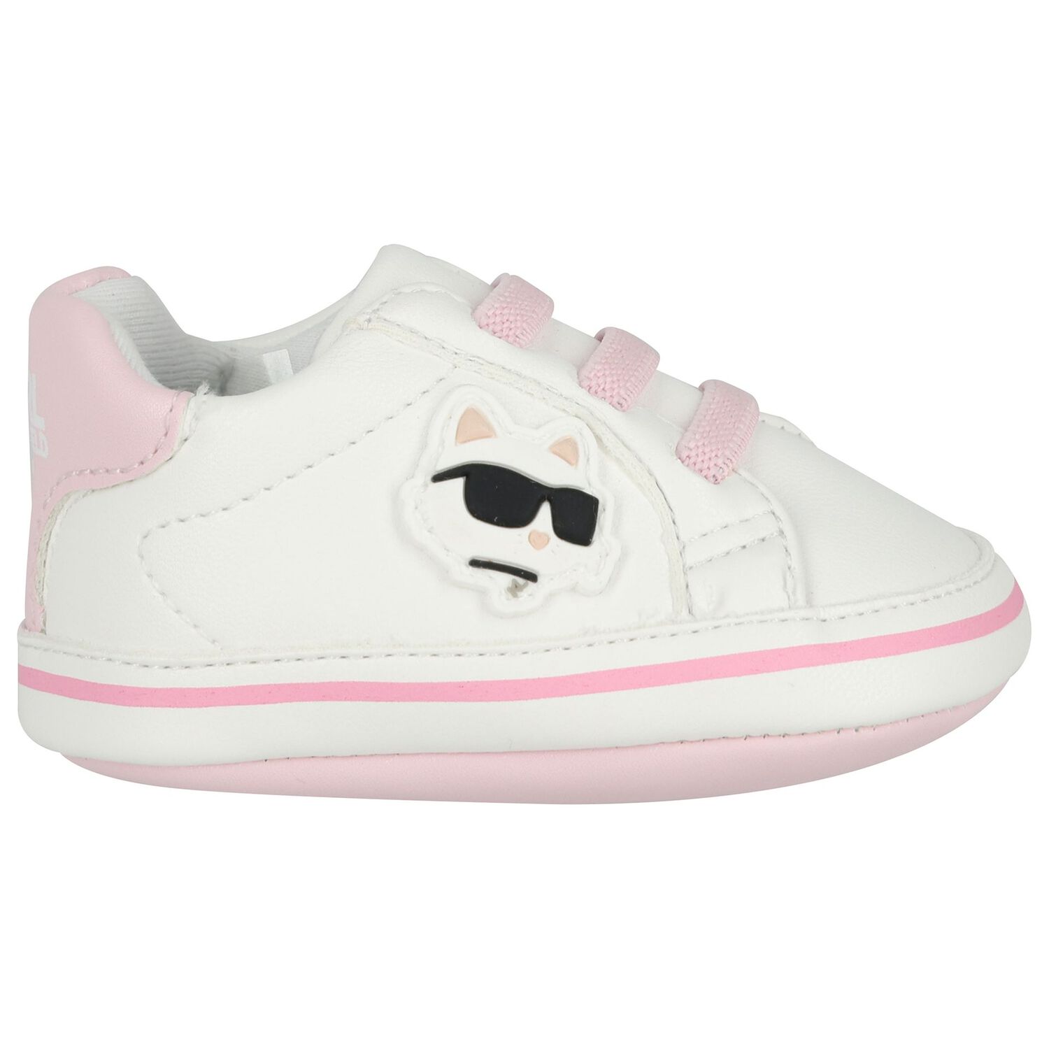 Baby White & Pink Choupette Pre Walker Shoes, 1, hi-res