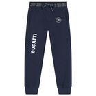 Boys Navy Blue Logo Joggers, 1, hi-res