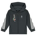 Grey Logo Hooded Zip Up Top, 1, hi-res