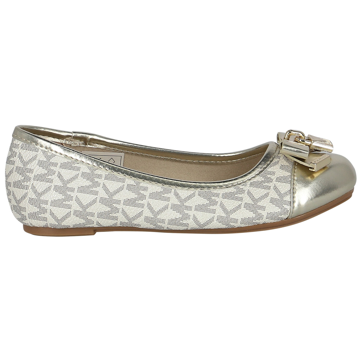 Girls Gold Logo Ballerina Shoes, 1, hi-res image number null