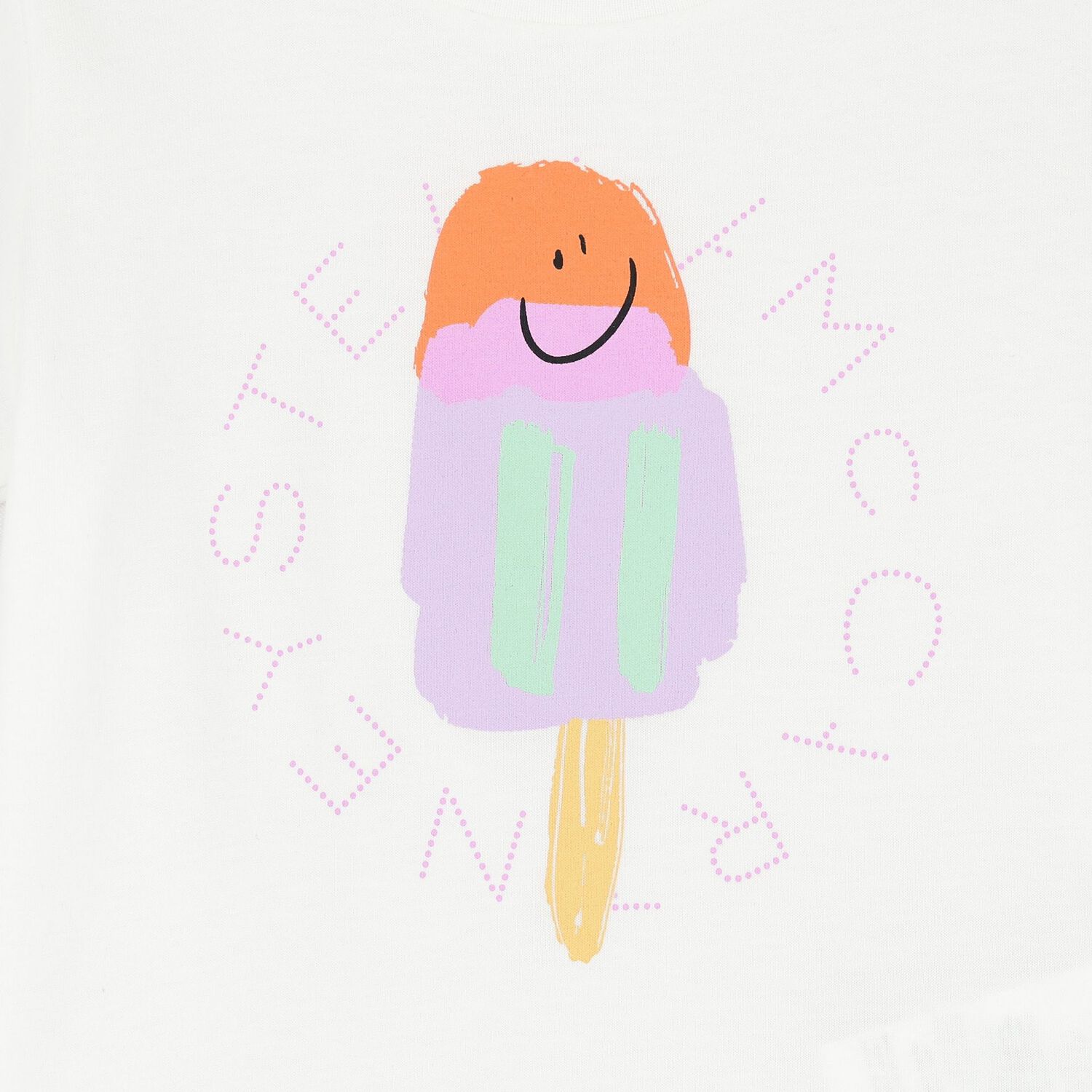 Younger Girls White Logo Ice Lolly T-Shirt, 1, hi-res