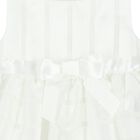 Younger Girls White Satin & Organza Dress, 1, hi-res