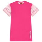 Girls Pink & White Zig Zag Dress, 1, hi-res
