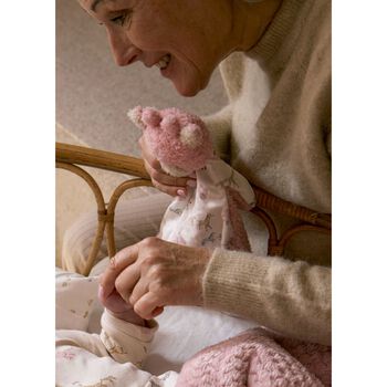 Baby Girls Pink & Ivory Giraffe Doudou Comforter
