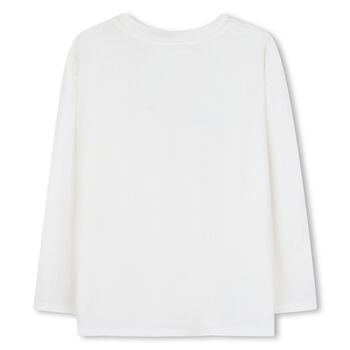 Girls Ivory Logo Long Sleeve Top