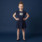 Younger Girls Navy Blue Logo Dress, 2, hi-res