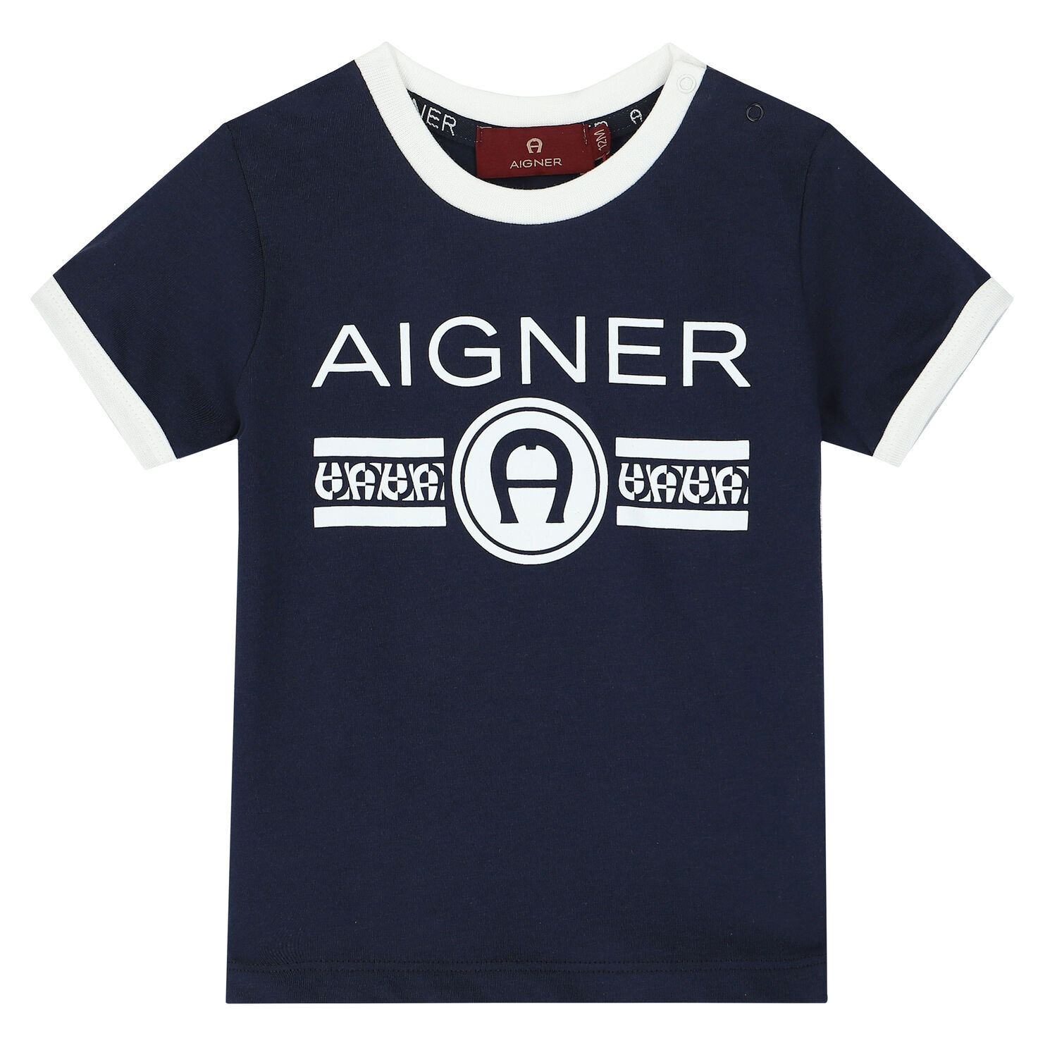Younger Boys Navy Logo T-Shirt, 3, hi-res