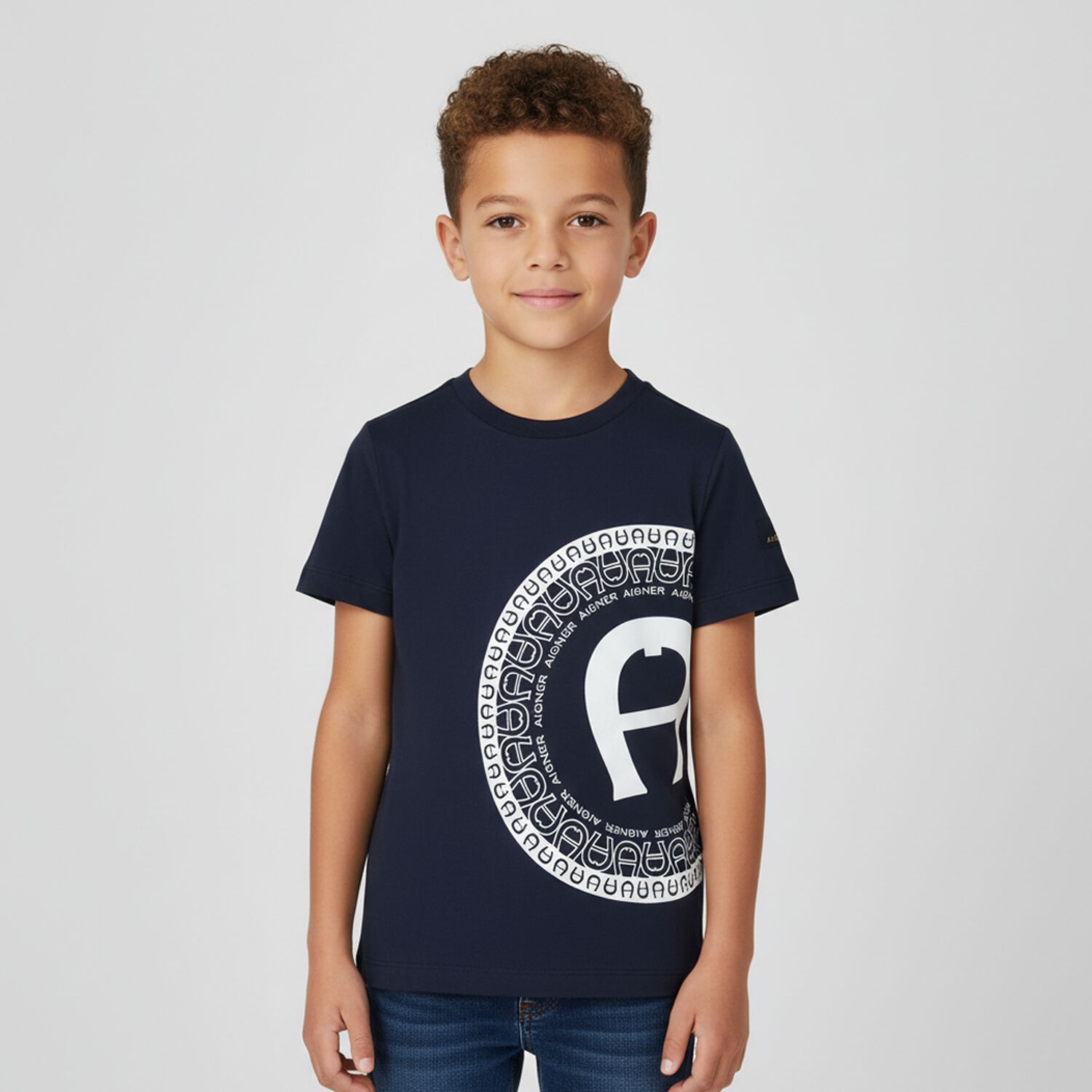 Boys Navy Blue Logo T-Shirt, 3, hi-res image number null