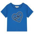 Girls Blue Logo T-Shirt, 1, hi-res