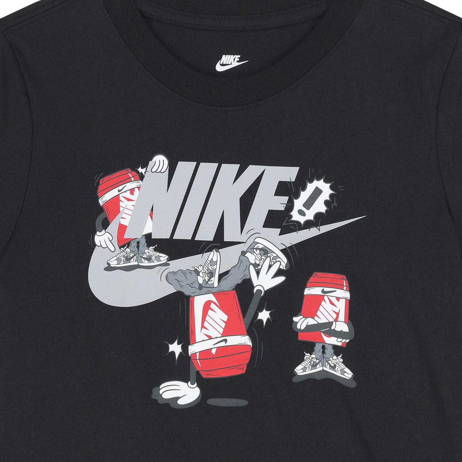 Boys Black Logo T-Shirt, 1, hi-res