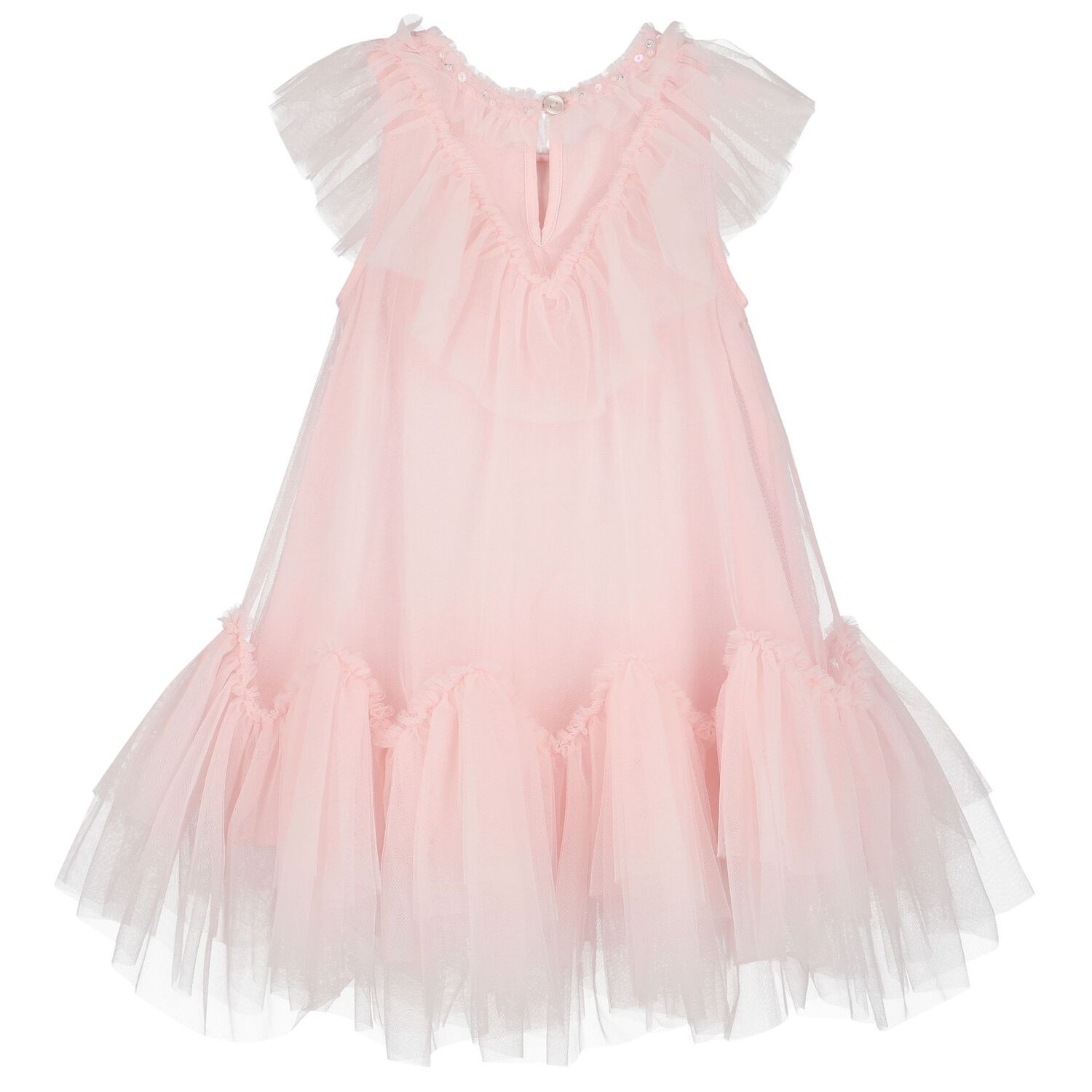 Baby Girls Pink Tulle Dress Set, 1, hi-res