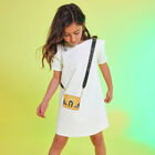 Girls Ivory Logo Bag Dress, 3, hi-res