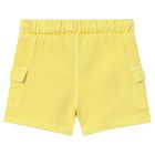 Younger Boys Yellow Logo Shorts, 1, hi-res