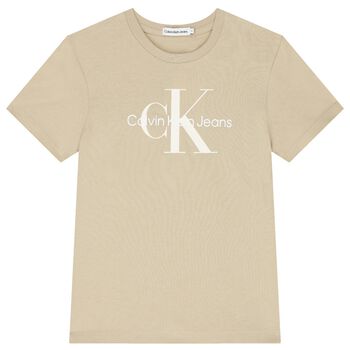 Boys Beige Logo T-Shirt