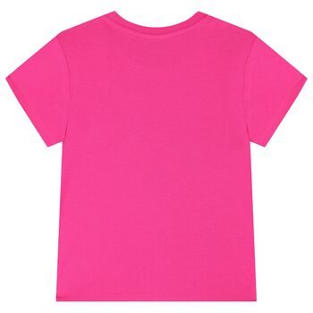 Girls Pink Tiger Logo T-Shirt
