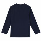 Boys Navy Blue Logo Top, 2, hi-res