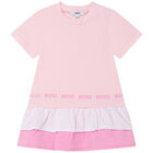 Baby Girls Pink Logo Dress, 1, hi-res