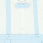 Baby Boys White & Blue Romper, 1, hi-res