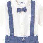 Younger Boys Navy Blue & Ivory Shorts Set, 3, hi-res