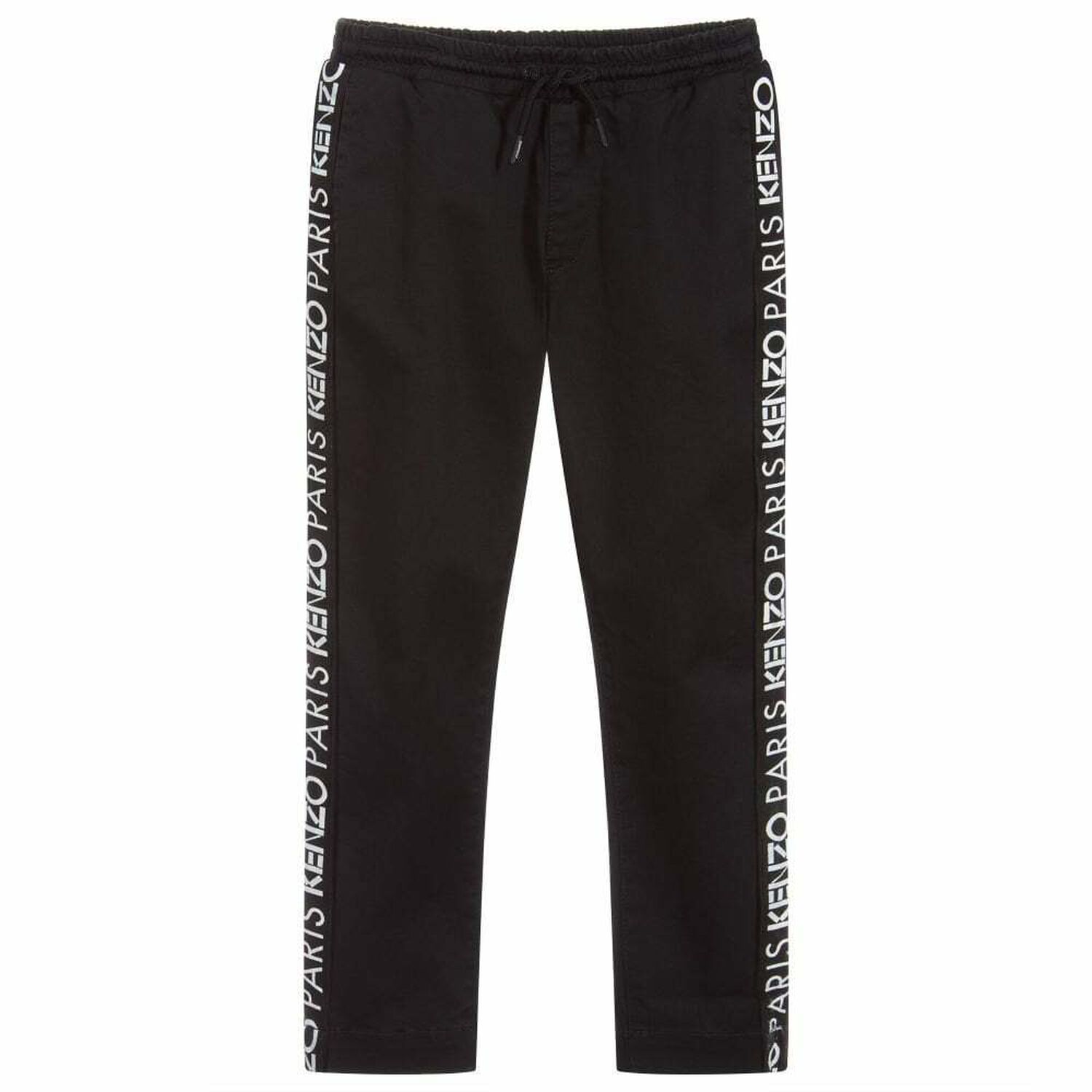 Boys Black Logo Trousers, 1, hi-res