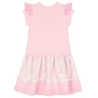 Girls Pink Broderie Anglaise Dress, 1, hi-res