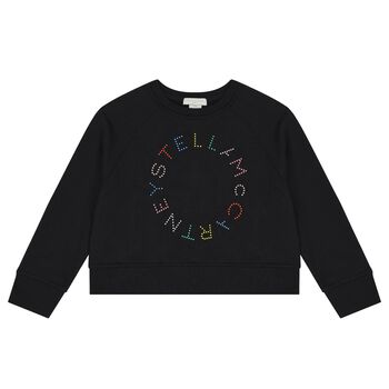 Girls Black Logo Sweatshirt