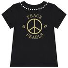 Girls Black Logo T-Shirt, 2, hi-res