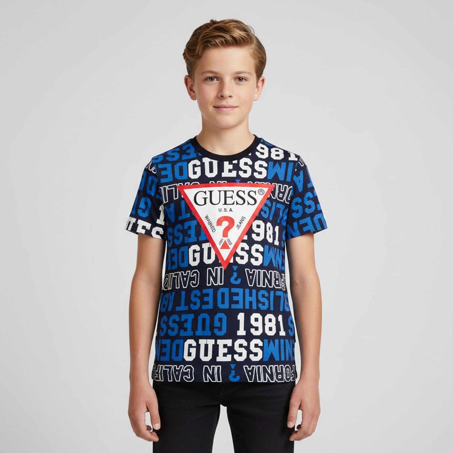 Boys Navy Blue Logo T-Shirt, 4, hi-res image number null