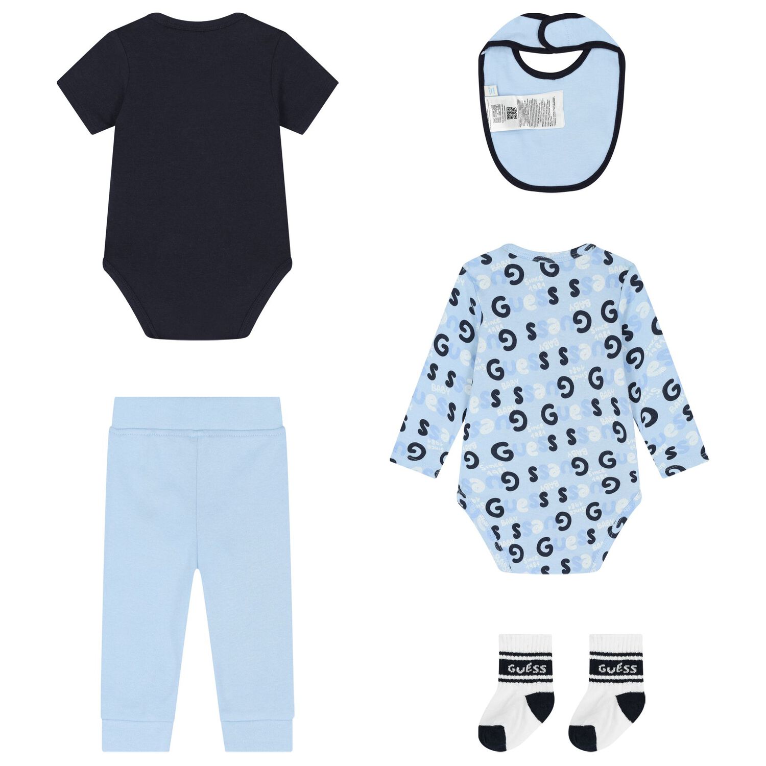 Baby Boys Navy Blue & Blue Logo Gift Set, 3, hi-res