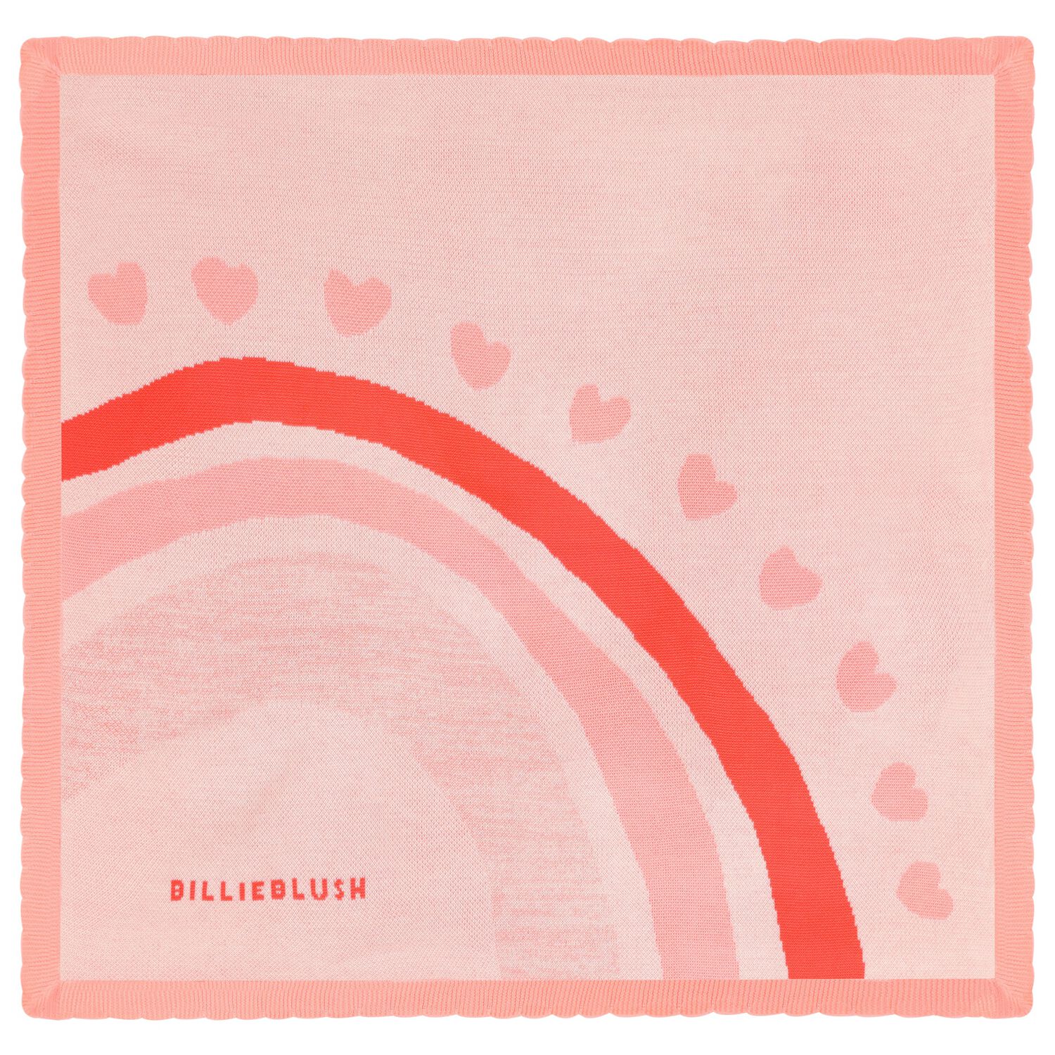 Baby Girls Pink Hearts Knitted Blanket, 1, hi-res