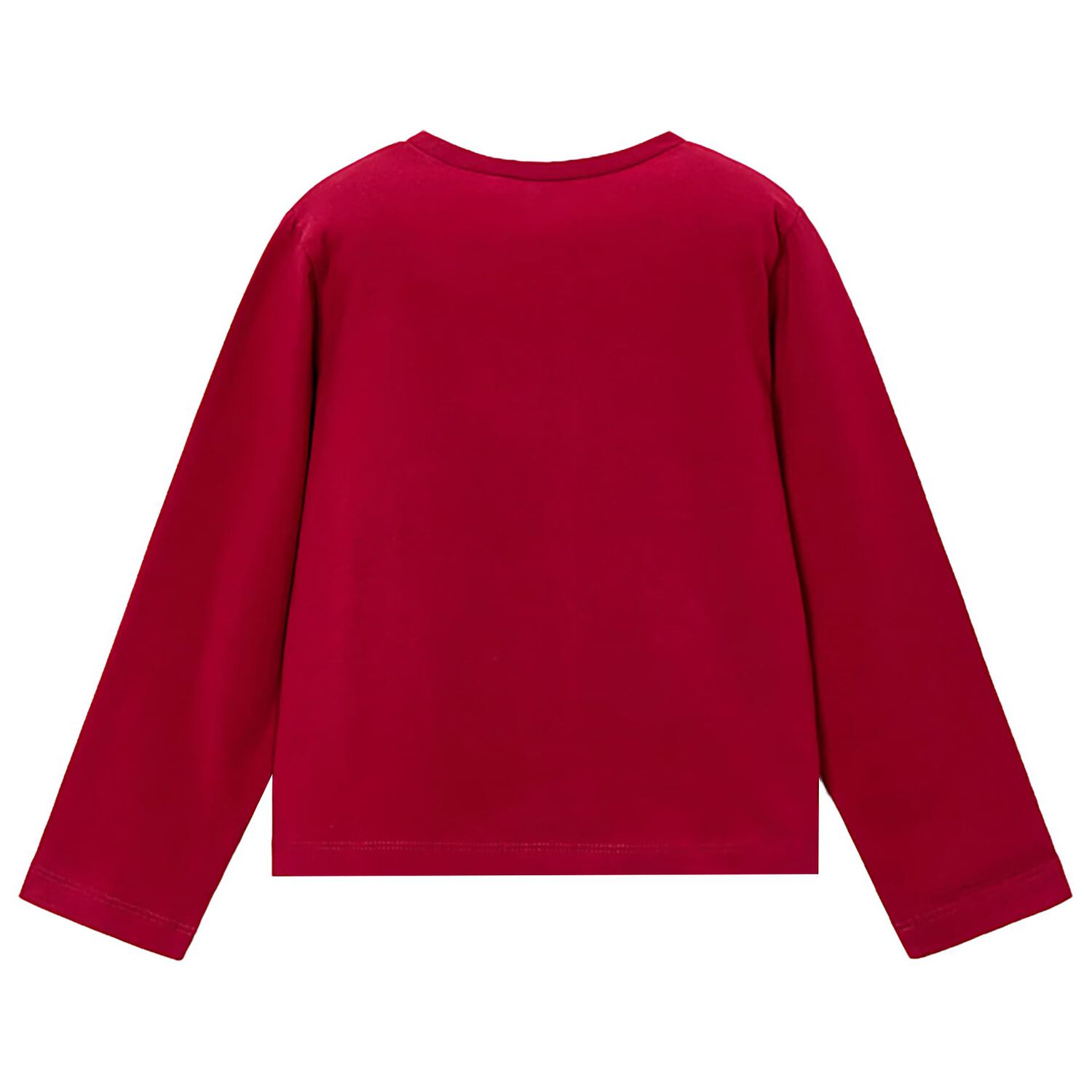 Girls Red Flower Long Sleeve Top, 3, hi-res