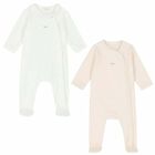 White & Pink Babygrow Gift Set (2 Piece), 1, hi-res