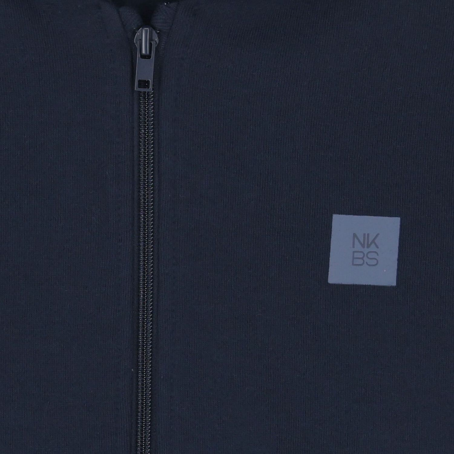 Boys Navy Blue Hooded Zip Up Top, 1, hi-res