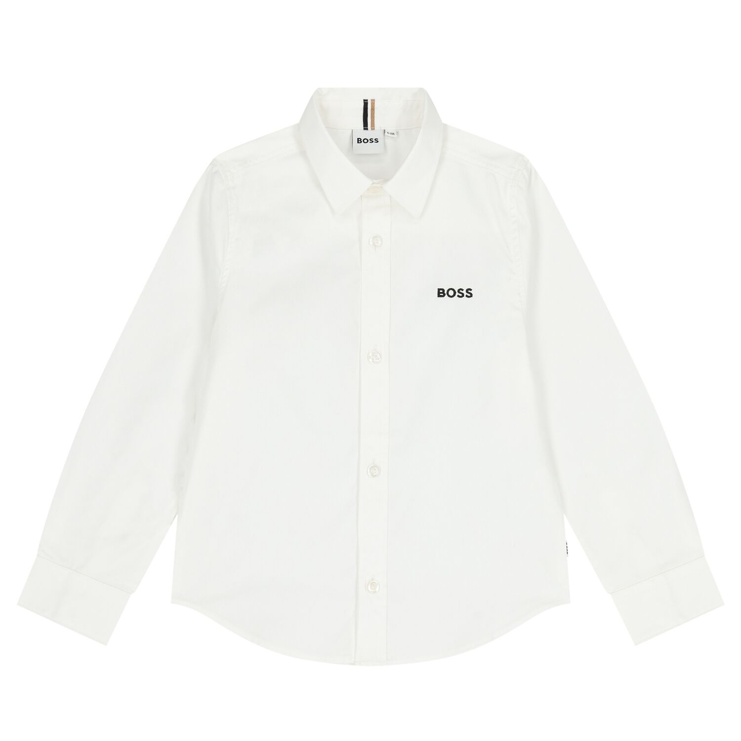 Boys White Logo Shirt, 1, hi-res