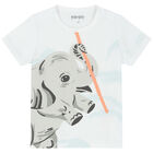 Younger Boys White & Navy Blue Logo Shorts Set, 1, hi-res