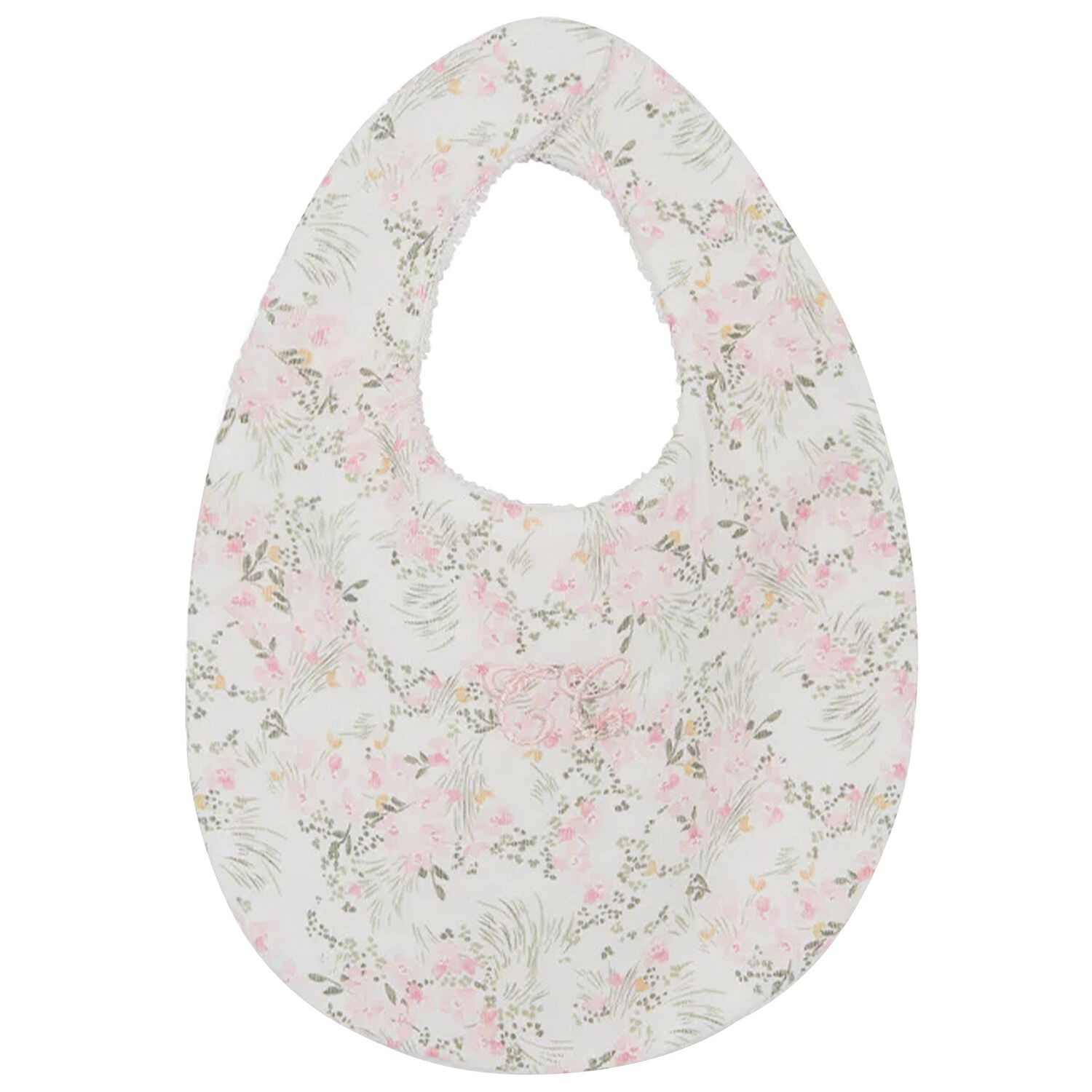 Baby Girls Pink Floral Bib, 1, hi-res