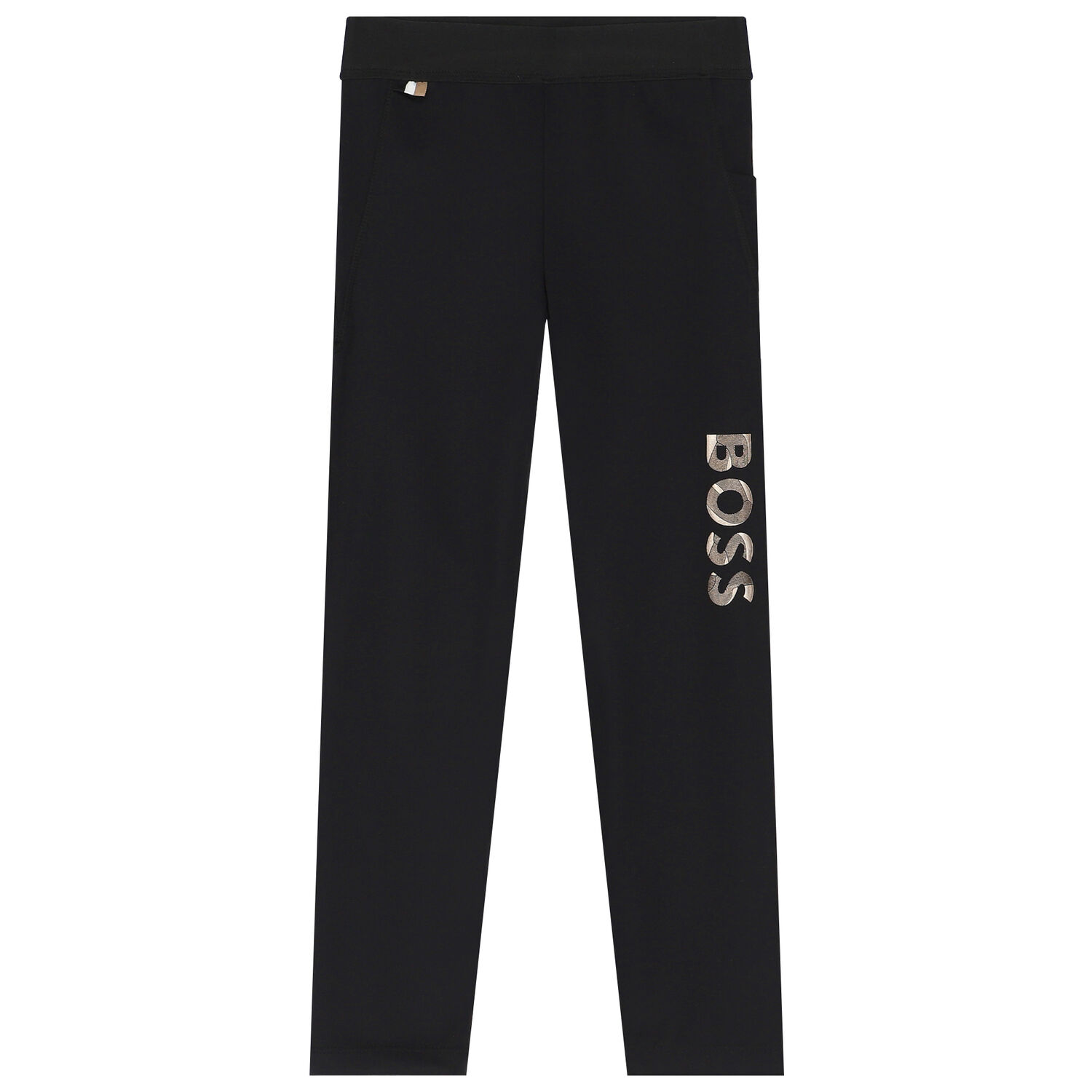 Girls Black Logo Leggings, 1, hi-res