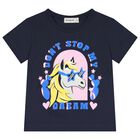 Girls Navy Blue Pony T-Shirt, 1, hi-res