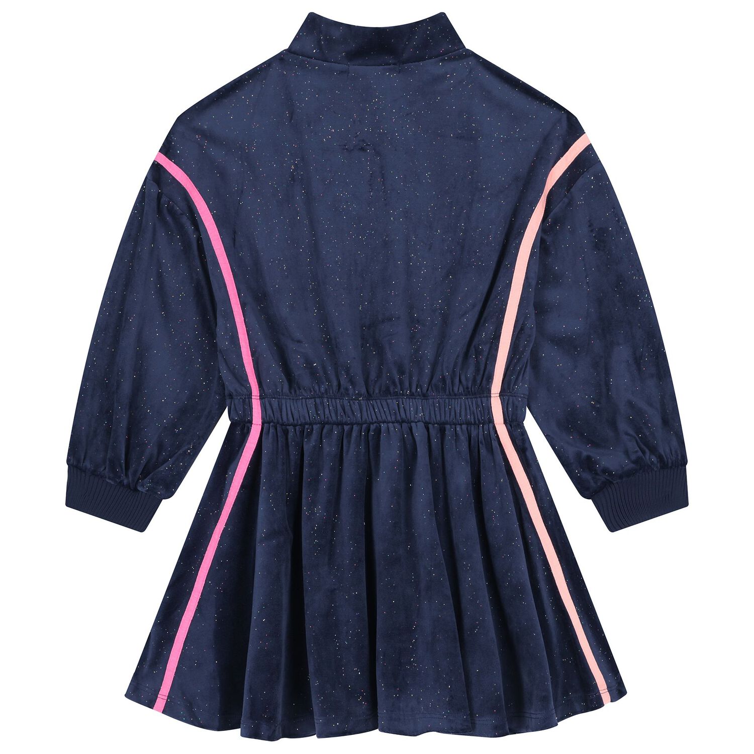 Girls Navy Blue Glitters Dress, 1, hi-res