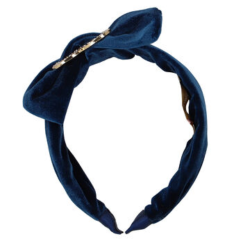 Girls Navy Heart Headband