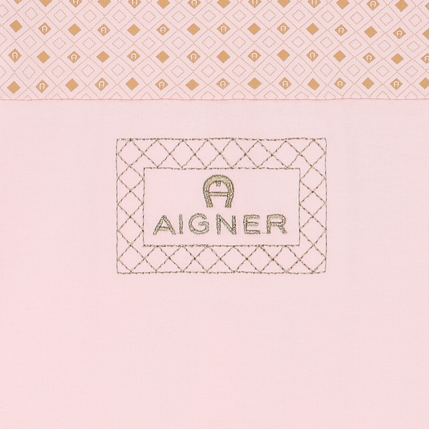 Girls Pink, Ivory & Gold Logo Babygrow, 3, hi-res