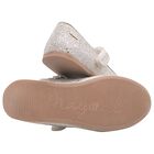 Girls Silver Bow Glitter Shoes, 4, hi-res