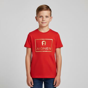 Boys Red & Gold Logo T-Shirt