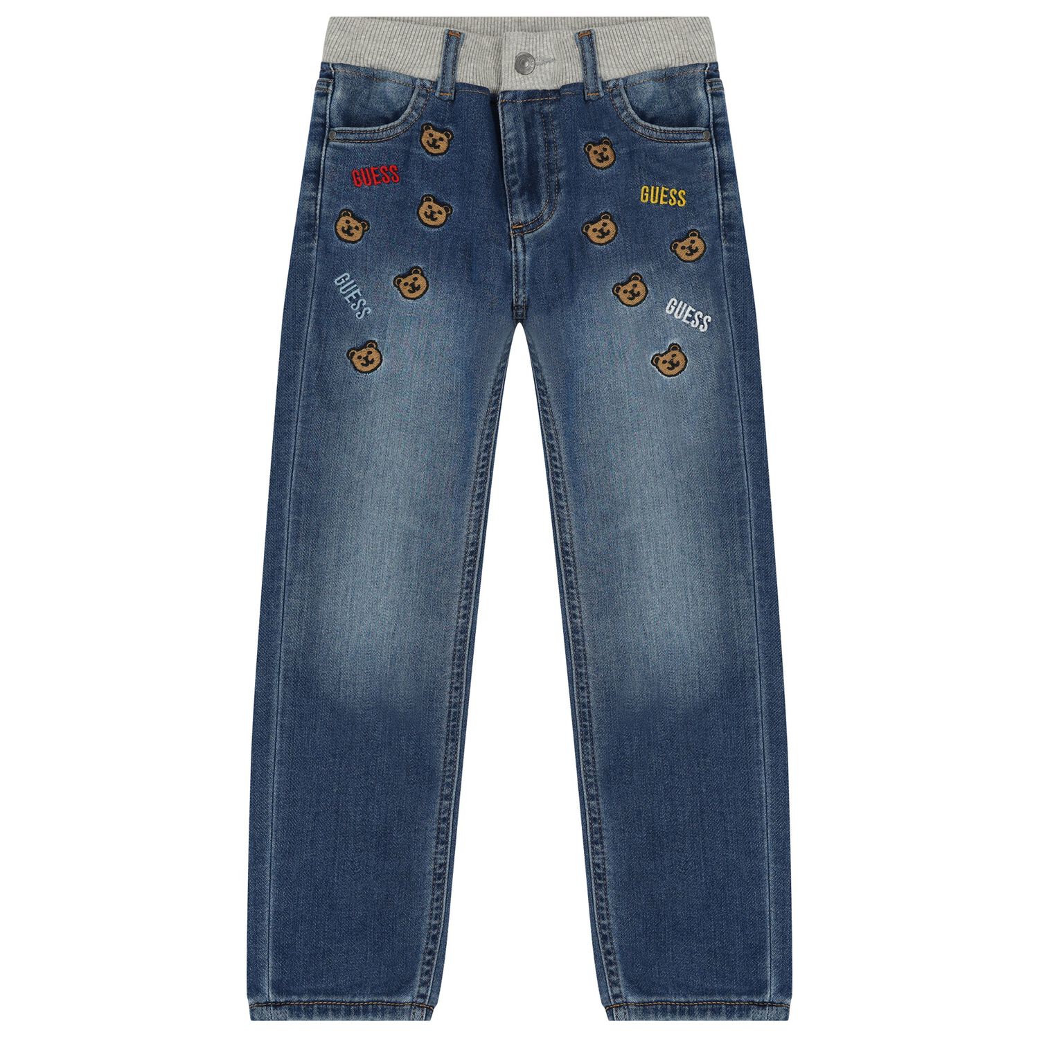 Boys Blue Logo Denim Jeans, 1, hi-res image number null